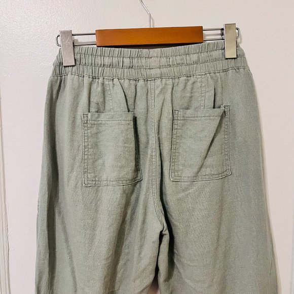 Calvin Klein Linen Pants, Soft Natural Green, US 2 - Picture 6 of 6